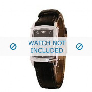 Armani bracelet de montre AR-0240 Cuir croco Noir 16mm 
