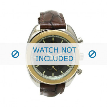 Armani bracelet de montre AR-0501 Cuir croco Brun foncé 18mm 