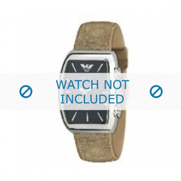 Armani bracelet de montre AR-0907 Cuir Brun clair 22mm 