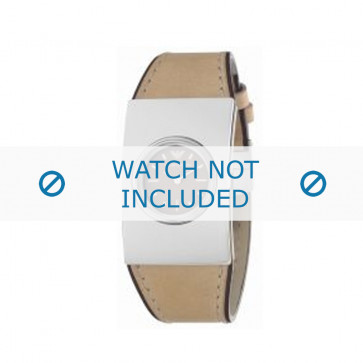 Armani bracelet de montre AR-1019 Cuir Blanc creme 30mm 