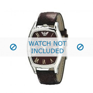 Armani bracelet de montre AR-2404 Cuir Brun foncé 20mm 