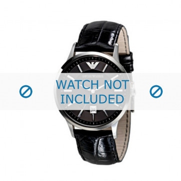 Bracelet de montre Armani AR2411 Cuir Noir 22mm