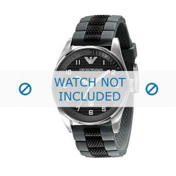 Armani bracelet de montre AR-5875 Silicone Noir 23mm 