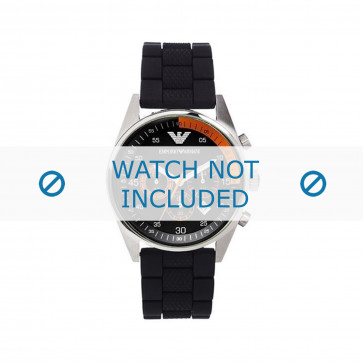 Armani bracelet de montre AR5878 Silicone Noir 24mm