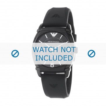 Armani bracelet de montre AR0340 Silicone Noir 24mm