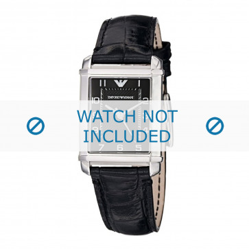 Armani bracelet de montre AR0364 Cuir Noir 18mm + coutures noires