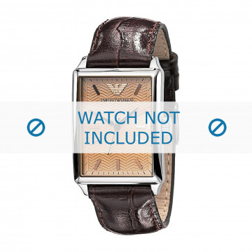 Armani bracelet de montre AR0408 Cuir Brun 20mm + coutures brunes