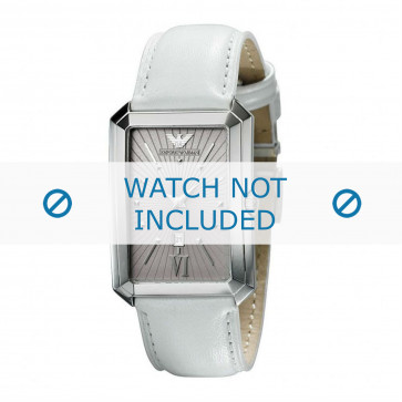 Armani bracelet de montre AR0461 Cuir Blanc 20mm + coutures défaut