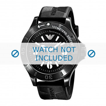 Armani bracelet de montre AR0629 Silicone Noir 28mm