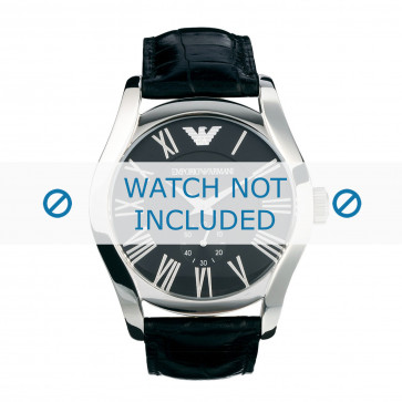 Bracelet de montre Armani AR0643 Cuir Noir 22mm
