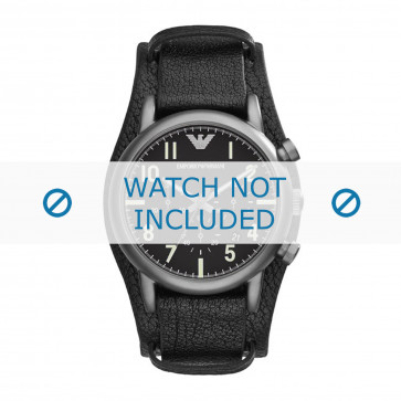 Bracelet de montre Armani AR1830 Cuir Noir 20mm
