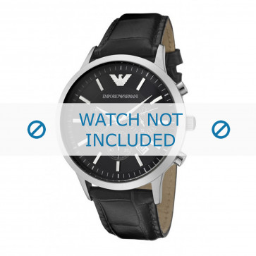 Bracelet de montre Armani AR2447 Cuir Noir 22mm