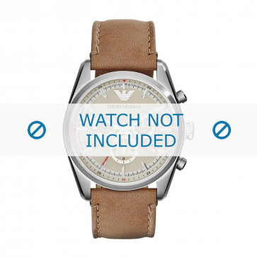 Bracelet de montre Armani AR6040 Cuir Brun 23mm