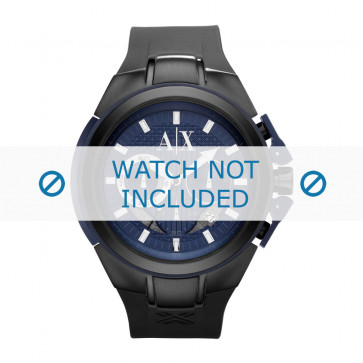 Armani bracelet de montre AX-1114 Silicone Noir 14mm 