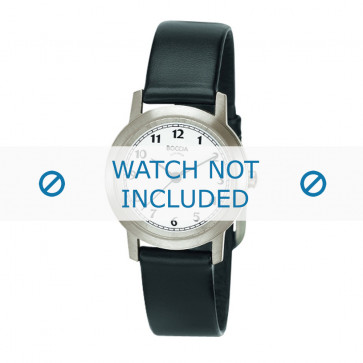 Boccia bracelet de montre  3170-01 Cuir Noir 16mm