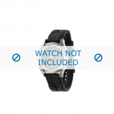 Diesel bracelet de montre DZ2149 Cuir Noir 20mm + coutures noires