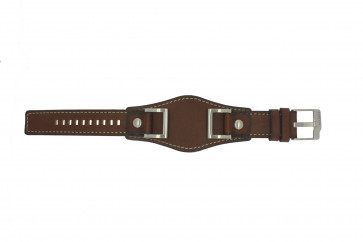 Fossil bracelet de montre JR1157 Cuir Brun 24mm + coutures défaut