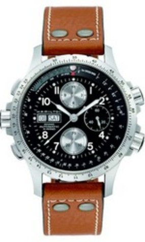 Hamilton bracelet de montre H77616533 / H600.776.103 Cuir Cognac 22mm + coutures blanches