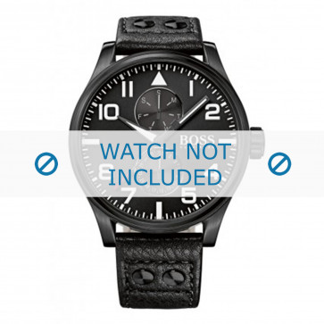 Hugo Boss bracelet de montre HB-88-1-34-2733 / HB1513083 Cuir Noir 24mm + coutures noires