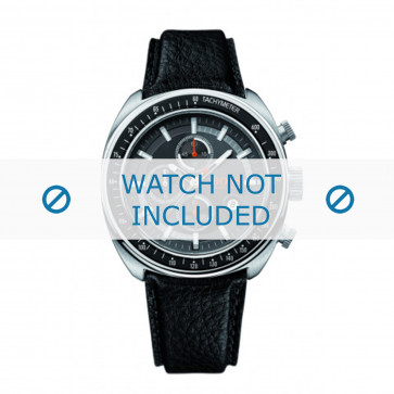 Hugo Boss bracelet de montre HB-69-1-14-2146 / HO1512377 Cuir Noir + coutures noires
