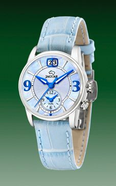 Bracelet de montre Jaguar J624-2 Cuir Bleu clair 17mm