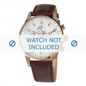 Jacques Lemans bracelet de montre 1-1844F Cuir Brun + coutures brunes