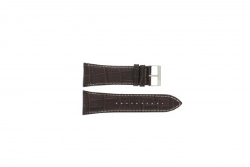 Lorus bracelet de montre VD57-X023 Cuir Brun 28mm + coutures blanches