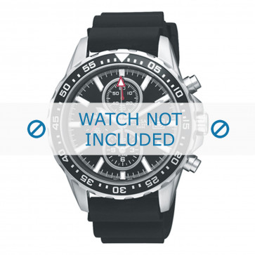 Bracelet de montre Pulsar PF3949X1 / YM62-X229 / PN036X Caoutchouc Noir 20mm