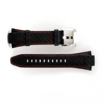 Seiko Bracelet de montre cuir avec coutures rouges 7T62-0ED0 SNA633P1