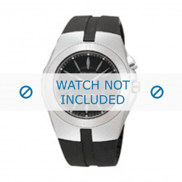 Seiko bracelet de montre 5M62-0AL / SKA203J2 Caoutchouc Noir 16mm