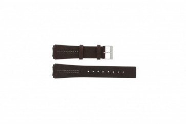 Skagen bracelet de montre 433LSL Push Pin / No screws Cuir Brun 20mm + coutures blanches