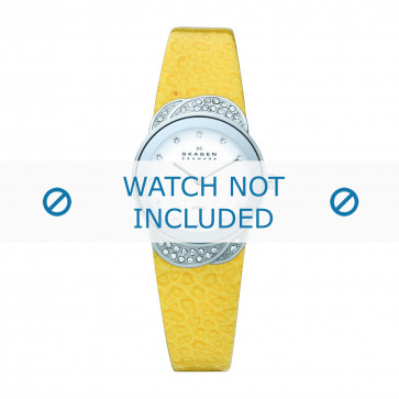 Bracelet de montre Skagen 818SSLY Cuir Jaune 18mm