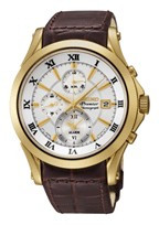 Bracelet de montre Seiko 7T62-0JW0 / SNAF22P1 / 4A071KL Cuir Brun 21mm