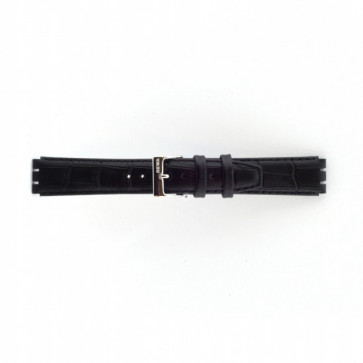 Bracelet de montre Swatch 21414.10.17.C Cuir Noir 17mm