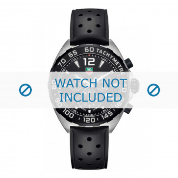 Bracelet de montre Tag Heuer 19,5mm BT0725 / FT8023 / FT8025 Caoutchouc Noir 19.5mm