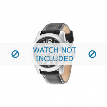 Timberland bracelet de montre 14518JS-02A Cuir Noir 24mm + coutures blanches