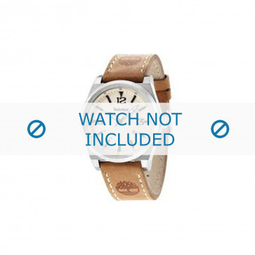 Timberland bracelet de montre 14641JS-07 Cuir Brun 24mm + coutures blanches