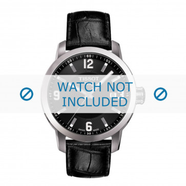 Tissot bracelet de montre T055.417.A PRC 200 - T610032709  Cuir croco Noir 19mm