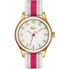 Lacoste bracelet de montre 2000770 / LC-66-3-44-2449 Cuir Multicolore 18mm + coutures blanches