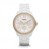 Bracelet de montre Fossil AM4492 Plastique Blanc 20mm