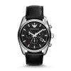 Bracelet de montre Armani AR6039 Cuir Noir 23mm