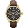Bracelet de montre Fossil BQ3060 Cuir Brun 18mm