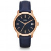 Bracelet de montre Fossil FS4838 Cuir Bleu 20mm