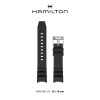 Bracelet de montre Hamilton H600.000.153 Caoutchouc Noir 20mm