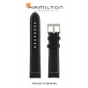 Bracelet de montre Hamilton H690645102 Cuir Noir 20mm