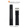 Bracelet de montre Hamilton H777660 / H691777107 Caoutchouc Noir 22mm