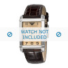 Armani bracelet de montre AR0489 Cuir Brun foncé 24mm + coutures brunes