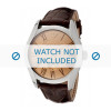 Bracelet de montre Armani AR0645 Cuir Brun foncé 22mm
