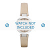 DKNY bracelet de montre NY8783 Cuir Blanc crème / Beige 13mm + coutures défaut
