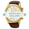 Bracelet de montre Seiko 7T62-0LJ0 / SNAF72P1 / L0BB012K0 Cuir croco Brun 22mm